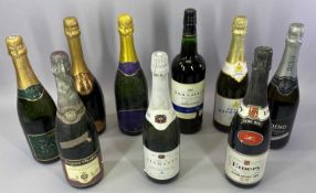 ALCOHOL ASSORTMENT - 9 bottles, champagne and cava