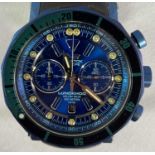 VOSTOK EUROPE LUNOKHOD HELIUM VALVE 300 METRES BLUE COLOURED DIVER'S WRISTWATCH - leather strap,