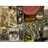 VINTAGE & LATER COSTUME JEWELLERY, continental coinage and a small quantity of Clogau Gold and other