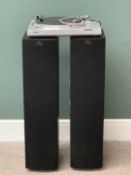 HIFI EQUIPMENT - KEF Q floor standing speakers, a pair, 88cms H, 21cms W, 28cms D and a Sony