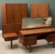 G PLAN FRESCO MID-CENTURY TEAK TYPE BEDROOM FURNITURE comprising a large wardrobe with bi-fold