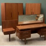 G PLAN FRESCO MID-CENTURY TEAK TYPE BEDROOM FURNITURE comprising a large wardrobe with bi-fold