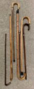 ASSORTMENT OF VINTAGE WALKING STICKS & CANES