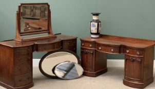 VICTORIAN MAHOGANY PEDESTAL DRESSING TABLES (2) - 80cms H, 152cms W, 63cms D the largest, swing