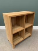 WOODEN STORAGE UNIT - with four storage cavities in modern light oak, 90cms H, 80cms W, 40cms D