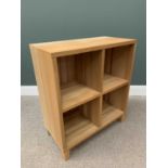 WOODEN STORAGE UNIT - with four storage cavities in modern light oak, 90cms H, 80cms W, 40cms D