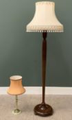 AN ONYX TABLE LAMP - 64cms tall and a turned mahogany example, 181cms tall