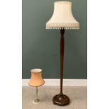 AN ONYX TABLE LAMP - 64cms tall and a turned mahogany example, 181cms tall