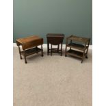 FURNITURE ASSORTMENT (3) - three tier tea trolley, a two tier tea trolley and a pair of small