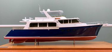 FINE MODERN SCALE MODEL OF A MARLOW POWER MOTORYACHT, made by Changfeng Ship Model Works,