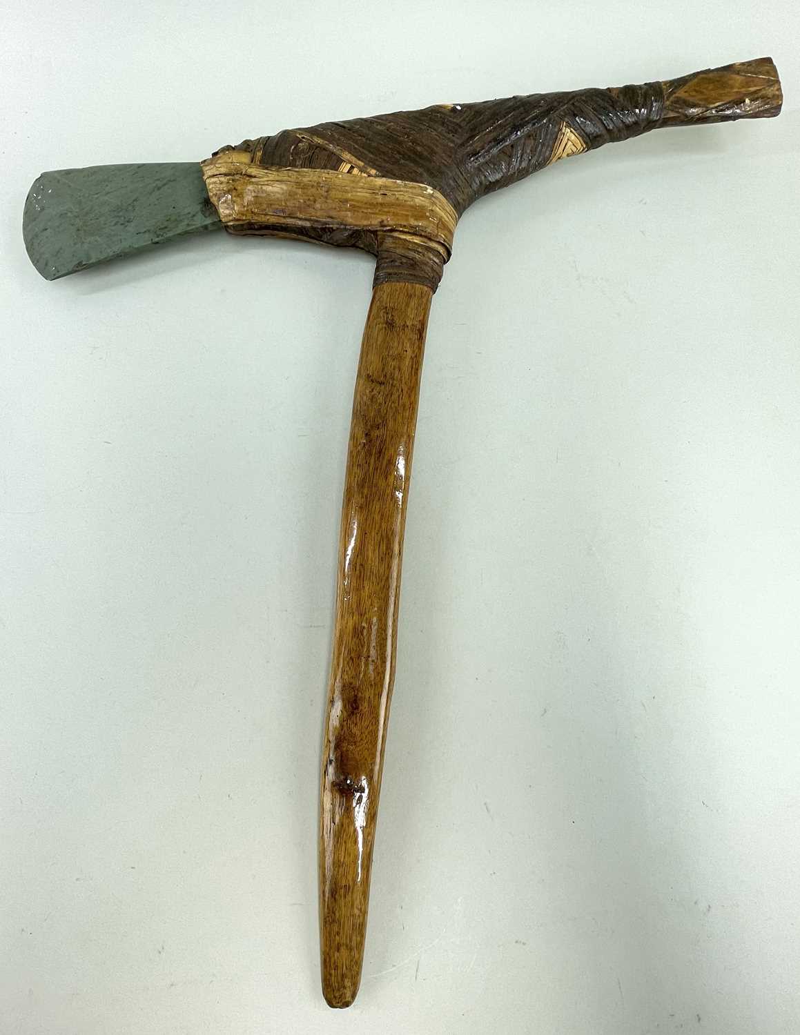 PAPUA NEW GUINEA ARTEFACTS, including presentation currency axe with greenstone blade 23cm, and four - Image 2 of 2