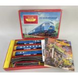 RS52 TRIANG HORNBY HO/OO GAUGE 'THE BLUE PULLMAN' SET, including track, boxed, and two brochures