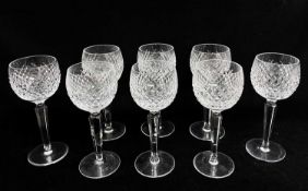 WATERFORD CRYSTAL 'ALANA' HOCK GLASSES (8)Condition Report:One glass has a small chip to the stem.
