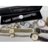 ASSORTED LADIES & GENTS WATCHES comprising Yves Saint Laurent ladies wristwatch in box, other