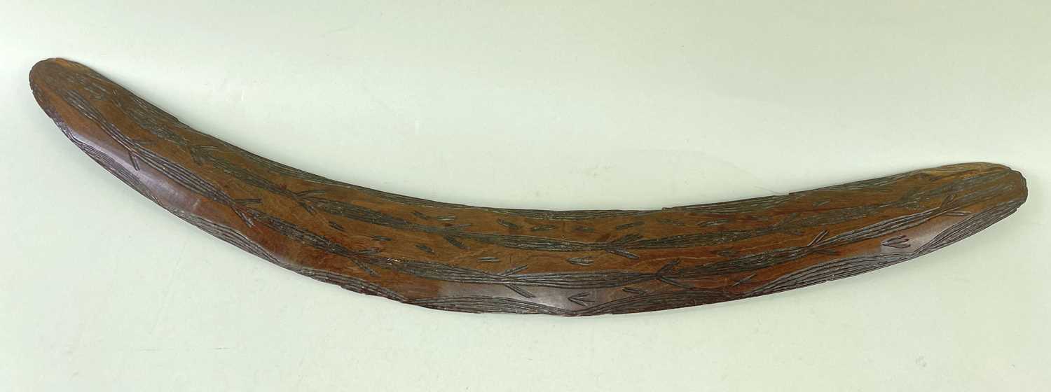 ABORIGINAL BOOMERANG, New South Wales, South East Australia, 66.5cm Comment: edges with chips,and