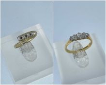 TWO DIAMOND RINGS comprising 18ct gold five stone diamond ring and a 9ct gold four stone diamond