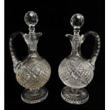 PAIR WATERFORD CRYSTAL 'ALANA' CLARET JUGS & STOPPERS, 30cm h (2)Condition Report: One of the jugs