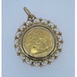 ELIZABETH II GOLD SOVEREIGN PENDANT, 1980, in 9ct gold pendant mount, 12.7gms Provenance: private