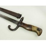 FRENCH 1874 PATTERN GRAS BAYONET, made at the Imperial Chatellerault arsenal, maker and date 1882