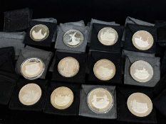 COMPLETE SET OF 40 SILVER PROOF MEDALLIONS, commemorating the “Boundary changes to the Ancient