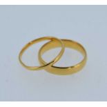 TWO 22CT GOLD WEDDING BANDS, 5.3gms gross (2) Provenance: deceased estate Carmarthenshire, consigned