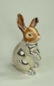 MODERN ENAMELLED SILVER MODEL OF A RABBIT, 9cm h, app 3.57ozt