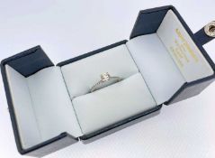 PLATINUM DIAMOND SOLITAIRE ENGAGEMENT RING, the round brilliant central stone (0.75cts approx.),
