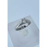 PLATINUM DIAMOND SOLITAIRE, the claw set diamond measuring 0.5cts approx. (visual estimate), ring