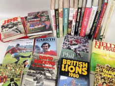 COLLECTION OF RUGBY UNION HARDBACK BOOKS biographies, British Lions, etc (27 x approx) Provenance: