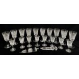 WATERFORD CRYSTAL 'ALANA' PORT & LIQUEUR GLASSES (10+8), and boxed Waterford cake slice (19)