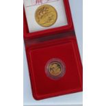 ELIZABETH II GOLD PROOF HALF SOVEREIGN, 1980, cased with COA, 4.0gms