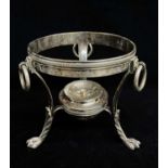 GEORGE III SILVER BIGGIN STAND, William Fountain, London 1803, circular ring frame with three