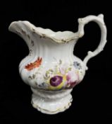 MID 19TH CENTURY STAFFORDSHIRE BONE CHINA 'NAMED & DATED' JUG, Rococo form painted with summer