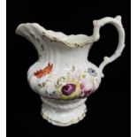 MID 19TH CENTURY STAFFORDSHIRE BONE CHINA 'NAMED & DATED' JUG, Rococo form painted with summer