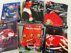 QUANTITY OF RUGBY UNION TEST MATCH PROGRAMMES FROM THE MODERN ERA including 2005 British Lions v New