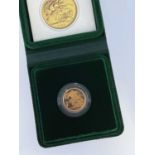 ELIZABETH II GOLD PROOF SOVEREIGN, 1980, cased with COA, 8.0gms