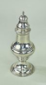 GEORGE III SILVER MUFFINEER, James Waters, London 1785, baluster form with beaded borders, pierced