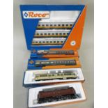 ASSORTED ROCO HO GAUGE LOCOS & COACHES, including 04191B BE4/6 12320 electric loco in brown; 8500