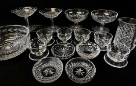 SELECTION OF VARIOUS WATERFORD CRYSTAL PATTERNED GLASSWARE including sundae dishes, bon bon