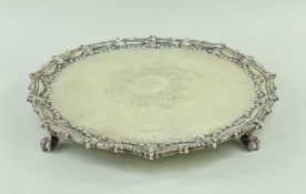 EDWARD VII SILVER SALVER, Goldsmiths & Silversmiths Co Ltd, London 1906, beaded chafed edge with