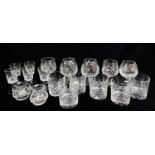 ASSORTED CUT TABLE GLASS, including set five Edinburgh Crystal whisky tumblers (18)