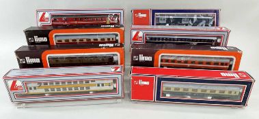 ASSORTED LIMA HO GAUGE COACHES, including Restaurant car in red SBB CFF livery, all boxed (8)