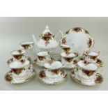 ROYAL ALBERT BONE CHINA 'OLD COUNTRY ROSES' TEA SET FOR EIGHT, including tea pot, sugar basin,