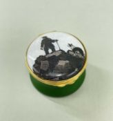 SIR KYFFIN WILLIAMS RA limited edition (148/250) transfer decorated enamel pill-box for The Royal