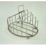 GEORGE IV SILVER 9-BAR TOAST RACK, John Harris IV, London 1826, oval base with squared wire bars and