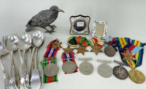 ASSORTED SILVER & COLLECTABLES comprising small sterlingsilver photograph frame and a similar plated