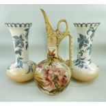 DOULTON LAMBETH CARRARA WARE ITEMS comprising pair of Eliza Simmance berry and foliate decorated