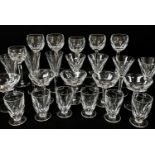 GOOD SUITE OF WATERFORD CRYSTAL 'SHEILA' PATTERN WINE GLASSES, including 6x hock, 6x champagne