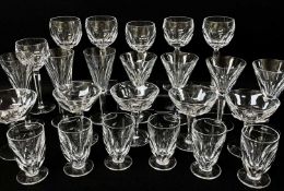 GOOD SUITE OF WATERFORD CRYSTAL 'SHEILA' PATTERN WINE GLASSES, including 6x hock, 6x champagne