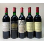 SELECTION OF MATURE BORDEAUX, comprising one bottle of 1988 Leoville Las Cases, 2eme Cru Classe, St.